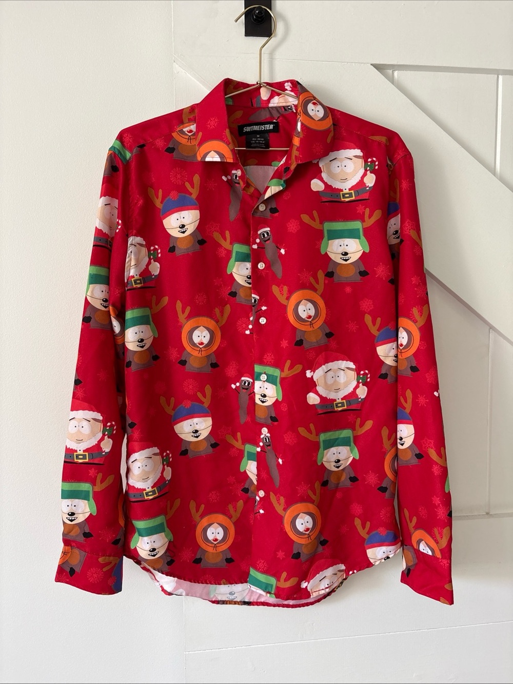 Suitmeister South Park Button Down Christmas Long Sleeve Shirt Size Medium